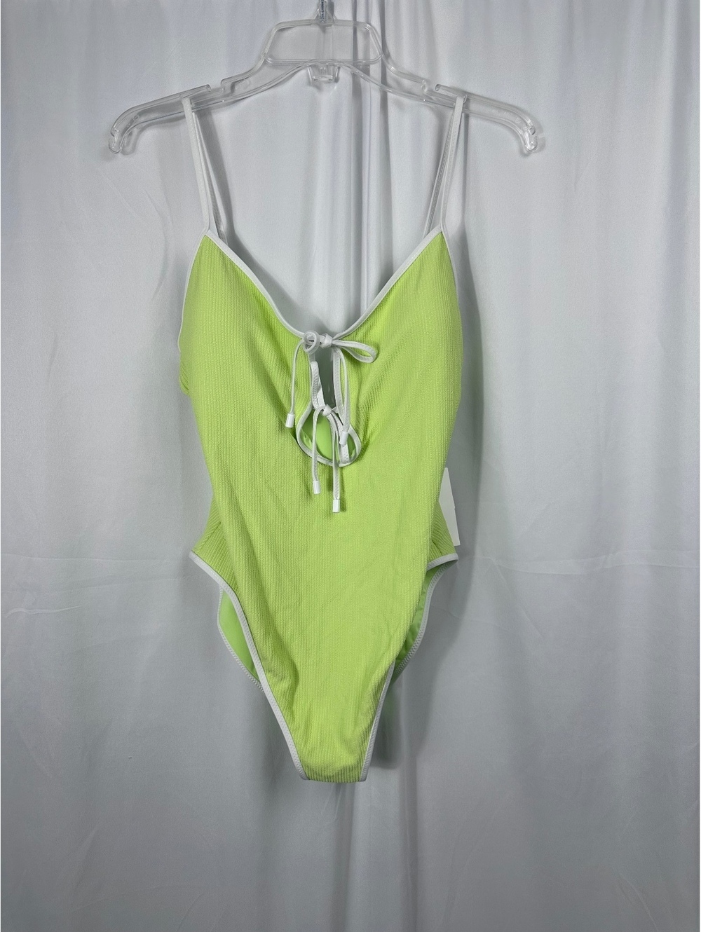 Sanctuary Women's Light Green Tie Front One Piece Swimsuit Size L